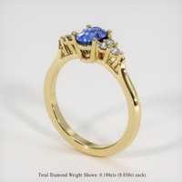 0.86 Ct. Blue Sapphire Ring, 10K Yellow Gold 2