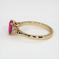 0.94 Ct. Pinkish Red Ruby Ring, 10K Yellow Gold 4