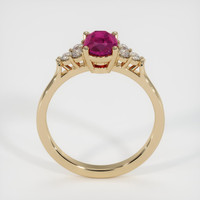0.91 Ct. Pinkish Red Ruby Ring, 10K Yellow Gold 3