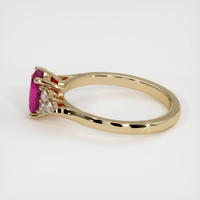 0.91 Ct. Pinkish Red Ruby Ring, 10K Yellow Gold 4