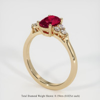 1.11 Ct. Pinkish Red Ruby Ring, 10K Yellow Gold 2