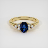 1.08 Ct. Blue Sapphire Ring, 14K Yellow Gold 1