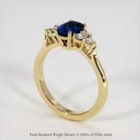 1.08 Ct. Blue Sapphire Ring, 14K Yellow Gold 2