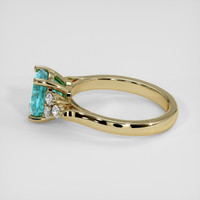 3.58 Ct. Greenish Blue Zircon Ring, 14K Yellow Gold 4