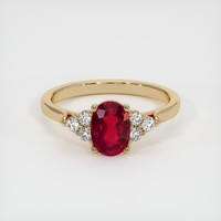 1.04 Ct. Ruby Ring, 14K Yellow Gold 1