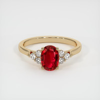 1.32 Ct. Ruby Ring, 14K Yellow Gold 1