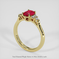 1.03 Ct. Ruby Ring, 14K Yellow Gold 2