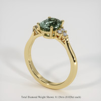 2.09 Ct. Green Sapphire Ring, 14K Yellow Gold 2