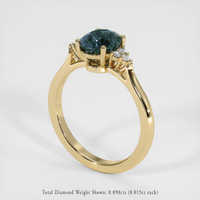 1.72 Ct. Greenish Blue Sapphire Ring, 14K Yellow Gold 2