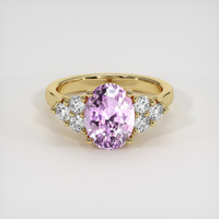 3.50 Ct. Purplish Pink Sapphire Ring, 14K Yellow Gold 1