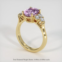 3.50 Ct. Purplish Pink Sapphire Ring, 14K Yellow Gold 2