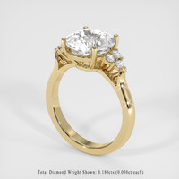 4.17 Ct. White Sapphire Ring, 14K Yellow Gold 2