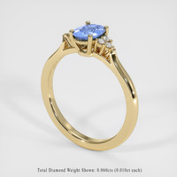 0.72 Ct. Blue Sapphire Ring, 14K Yellow Gold 2
