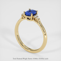 1.07 Ct. Blue Sapphire Ring, 14K Yellow Gold 2