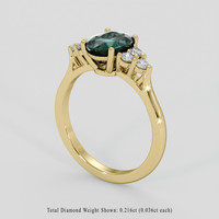 1.61 Ct. Bluish Green Sapphire Ring, 14K Yellow Gold 2