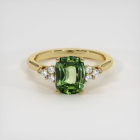 2.19 Ct. Bluish Green Sapphire Ring, 14K Yellow Gold 1