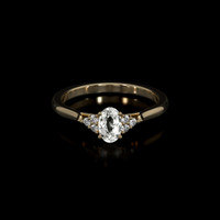 0.92 Ct. White Sapphire Ring, 14K Yellow Gold 1