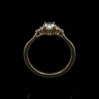 0.92 Ct. White Sapphire Ring, 14K Yellow Gold 3