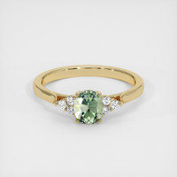 0.93 Ct. Green Sapphire Ring, 14K Yellow Gold 1