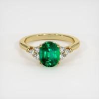 1.40 Ct. Emerald Ring, 18K Yellow Gold 1