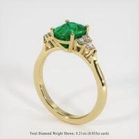 1.40 Ct. Emerald Ring, 18K Yellow Gold 2