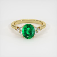 1.54 Ct. Emerald Ring, 18K Yellow Gold 1