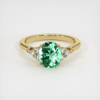 1.36 Ct. Emerald Ring, 18K Yellow Gold 1