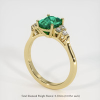 1.36 Ct. Emerald Ring, 18K Yellow Gold 2