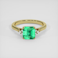 1.57 Ct. Emerald Ring, 18K Yellow Gold 1