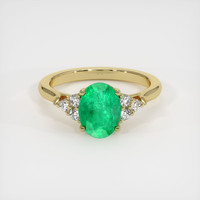 1.33 Ct. Emerald Ring, 18K Yellow Gold 1