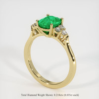 1.33 Ct. Emerald Ring, 18K Yellow Gold 2