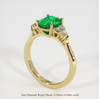 1.36 Ct. Emerald Ring, 18K Yellow Gold 2