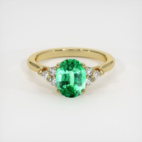 1.37 Ct. Emerald Ring, 18K Yellow Gold 1