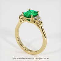 1.37 Ct. Emerald Ring, 18K Yellow Gold 2