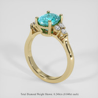 3.58 Ct. Greenish Blue Zircon Ring, 18K Yellow Gold 2