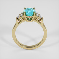 3.58 Ct. Greenish Blue Zircon Ring, 18K Yellow Gold 3