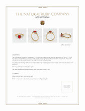 Ruby Ring 1.13 Ct. 18K Yellow Gold Appraisal