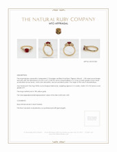 Ruby Ring 1.08 Ct., 18K Yellow Gold Appraisal