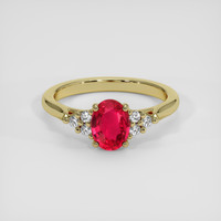 1.03 Ct. Ruby Ring, 18K Yellow Gold 1