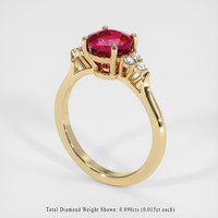 1.51 Ct. Ruby Ring, 18K Yellow Gold 2