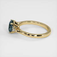 1.72 Ct. Greenish Blue Sapphire Ring, 18K Yellow Gold 4