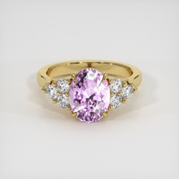 3.50 Ct. Purplish Pink Sapphire Ring, 18K Yellow Gold 1