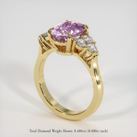 3.50 Ct. Purplish Pink Sapphire Ring, 18K Yellow Gold 2