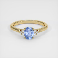0.72 Ct. Blue Sapphire Ring, 18K Yellow Gold 1