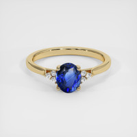 1.07 Ct. Blue Sapphire Ring, 18K Yellow Gold 1