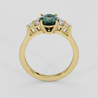 1.61 Ct. Bluish Green Sapphire Ring, 18K Yellow Gold 3