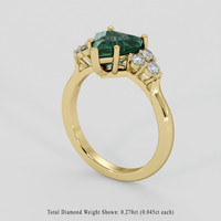 2.50 Ct. Green Sapphire Ring, 18K Yellow Gold 2