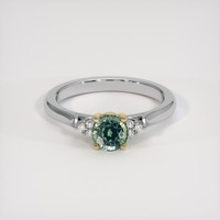 0.78 Ct. Bluish Green Sapphire Ring, 18K Yellow & White 1