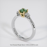 0.78 Ct. Bluish Green Sapphire Ring, 18K Yellow & White 2