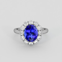 2.56 Ct. Blue Tanzanite Ring, Platinum 950 1